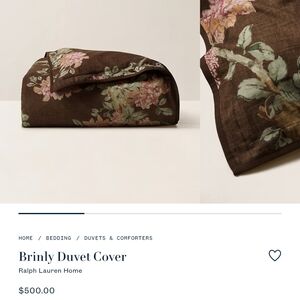 Ralph Lauren Brown Floral Duvet Cover